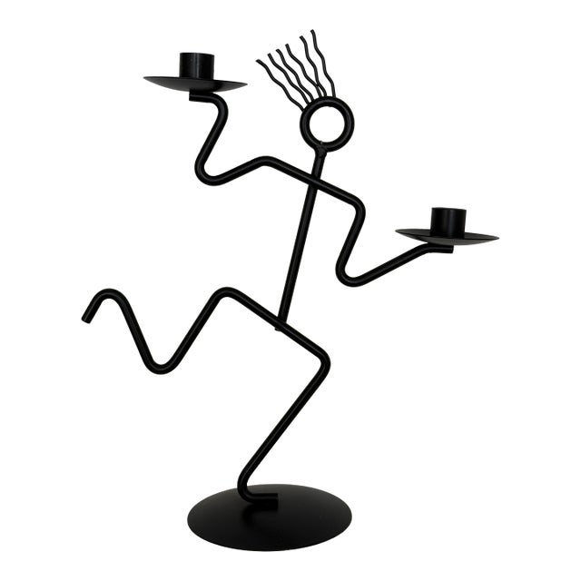 Postmodern Memphis Style Figural Candelabra For Sale