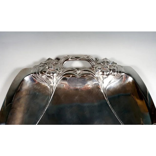 Art Nouveau Viennese Silver Server with Floral Decoration, 1900s For Sale - Image 4 of 8