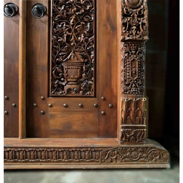 Entry Doors Vintage Carved Teakwood For Sale - Image 9 of 11