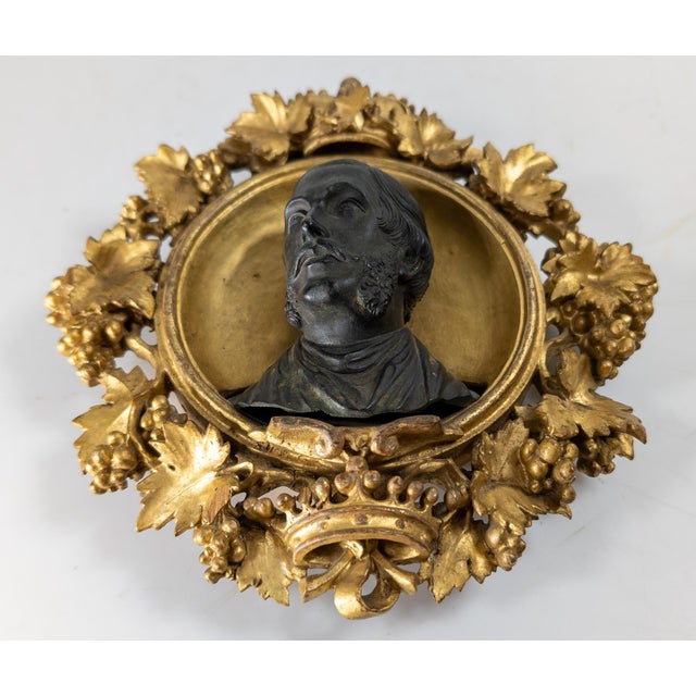English 19th Century English Portrait Bronze Bust of Albert Prince Consort in Giltwood Frame For Sale - Image 3 of 18