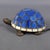 1970s Vintage Turtle Table Lamp in Blue Leaded Glass and Brass, 1970s For Sale - Image 5 of 12