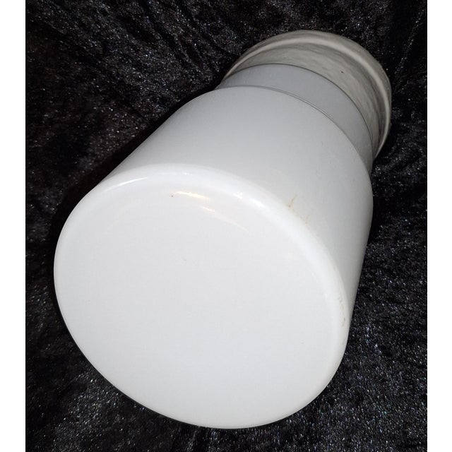 Art Deco Wall Lamp with Opaque White Stepped Glass Shade in a Porcelain Mount, 1930s For Sale - Image 6 of 9