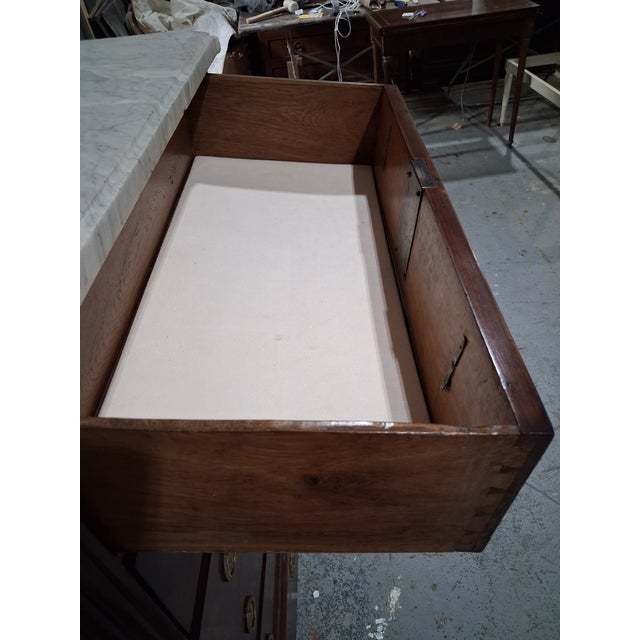 19th Century French Walnut Semainier Chest With Marble Top For Sale In New Orleans - Image 6 of 9