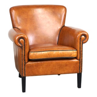 Club Chair in Sheepskin Leather For Sale