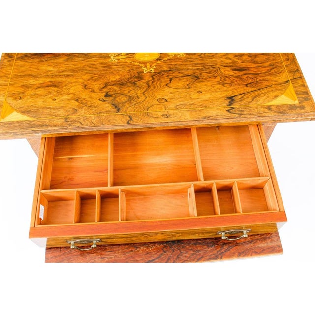 Wood Edwardian Inlaid Workbox Side Table, 19th Century For Sale - Image 7 of 17