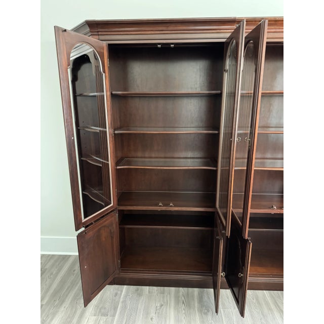 1980s Ethan Allen Cherry Lighted Wall Unit For Sale - Image 10 of 10