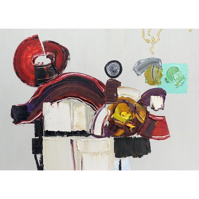 An original one-of-a-kind abstract female portrait by contemporary artist Diane Grant, painted in oil on canvas. Measuring...