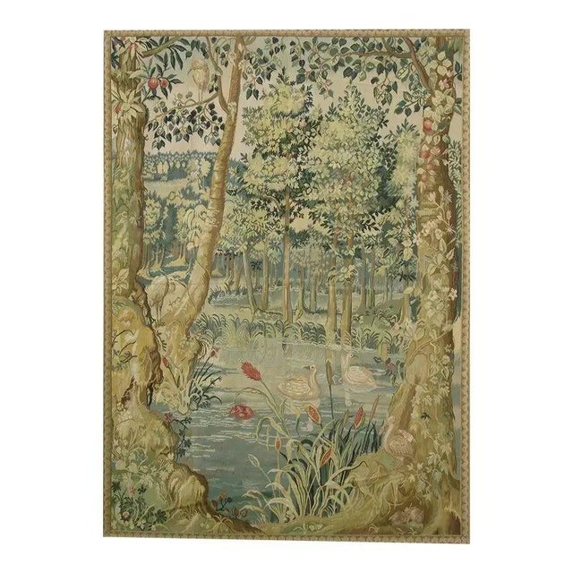Textile Vintage Woven Pond Tapestrty For Sale - Image 7 of 9