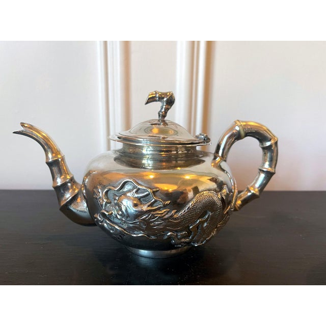 Early 20th Century Chinese Export Silver Tea Set with Original Box Zee Wo - 4 pcs For Sale - Image 11 of 16