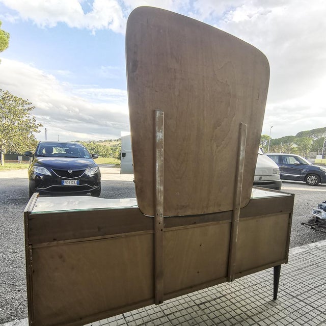 Brown Mid-Century Dressing Table with Mirror, Italy, 1960s For Sale - Image 8 of 18