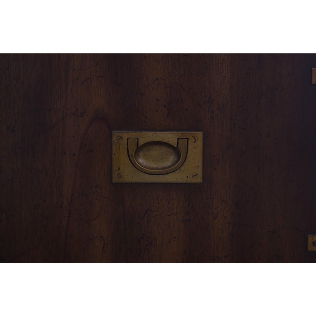 Drexel Heritage Small Campaign Style Accent Chest For Sale - Image 14 of 15