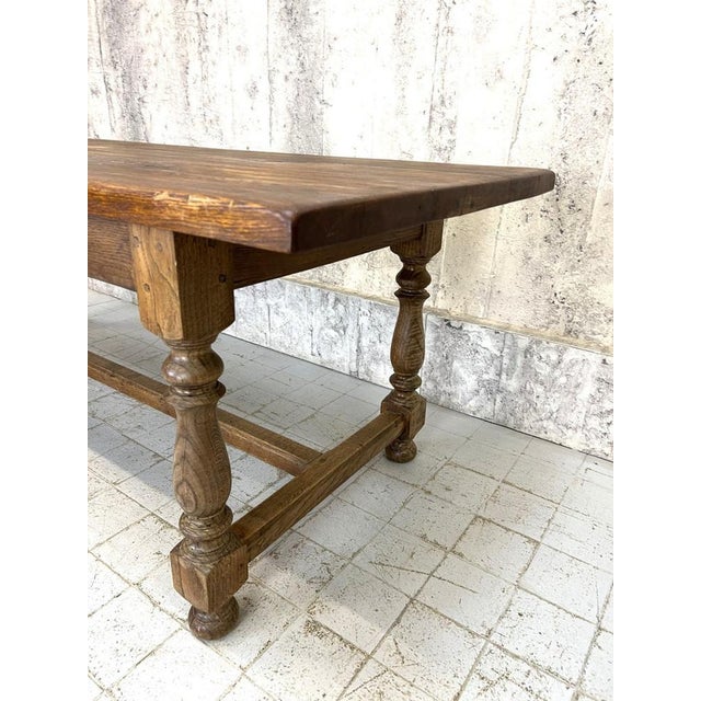 Wood French Oak Farmhouse Refectory Table For Sale - Image 7 of 10