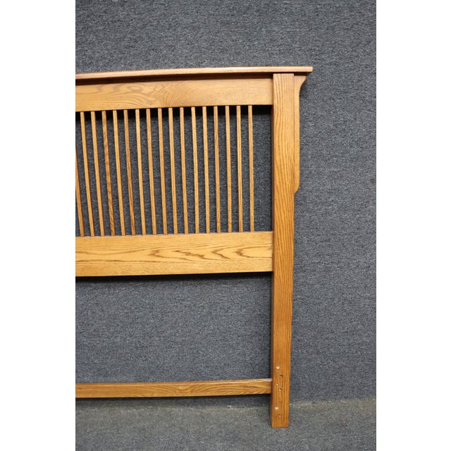 Contemporary Mission Oak Queen Headboard For Sale - Image 4 of 8
