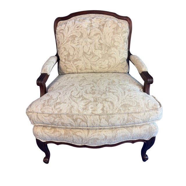 Beautiful pair of vintage Sam Moore Bergere lounge chairs. These chairs perfectly capture the elegance of the French...
