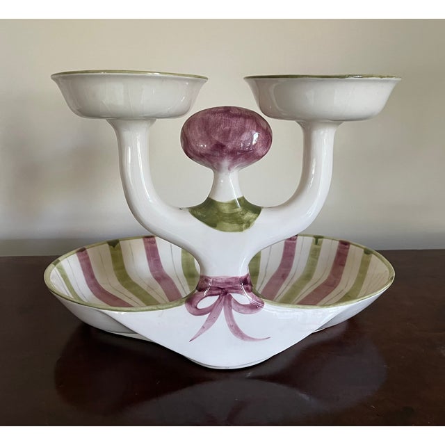 Mid-Century Modern California Pottery figural serving dish by Hedi Schoop signed and dated 1961. In the form of a woman...