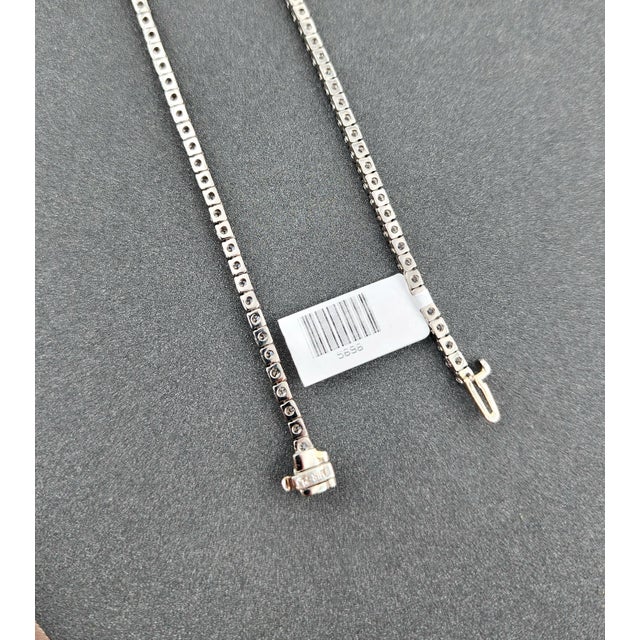 Metal 9.13 Ct Riviera Graduated Diamond Necklace - Platinum For Sale - Image 7 of 9