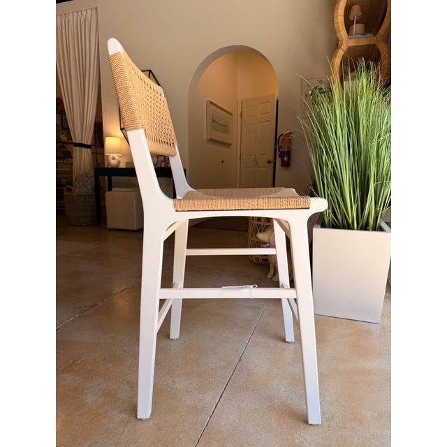 Contemporary Worlds Away Rattan and Wood Counter Stool For Sale - Image 3 of 6