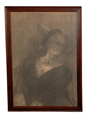 Lithograph of a Mature Entertainer, Germany Circa 1900