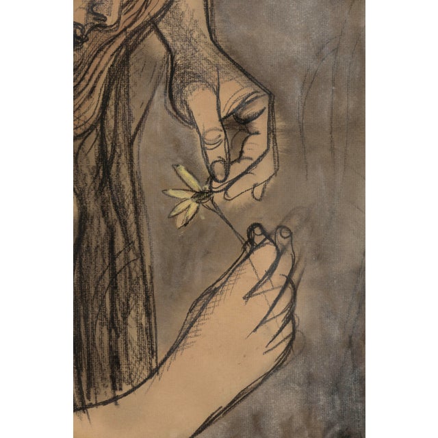 Paper Anton Refregier (1905-1979) Dreaming Signed Charcoal Drawing Mid-Century Modern For Sale - Image 7 of 7