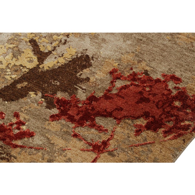 2010s Rug & Kilim’s Contemporary Impressionist Rug in Brown With Red Floral Patterns For Sale - Image 5 of 8