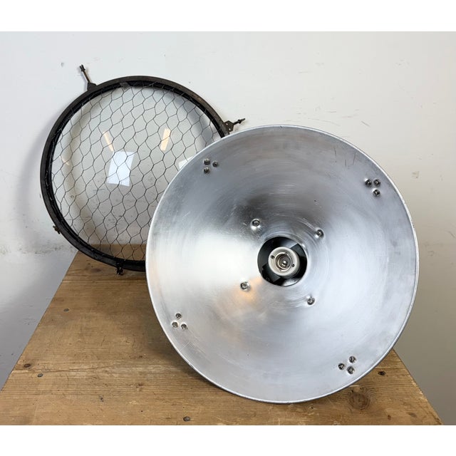 Industrial Grey Hammer Paint Pendant Lamp from Elektrosvit, 1960s For Sale - Image 16 of 18