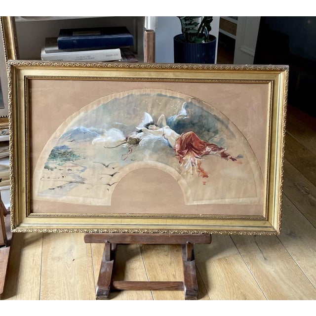 François Flameng, Diane Chasseresse, Watercolor for Fan Project, 1893, Framed For Sale - Image 13 of 17