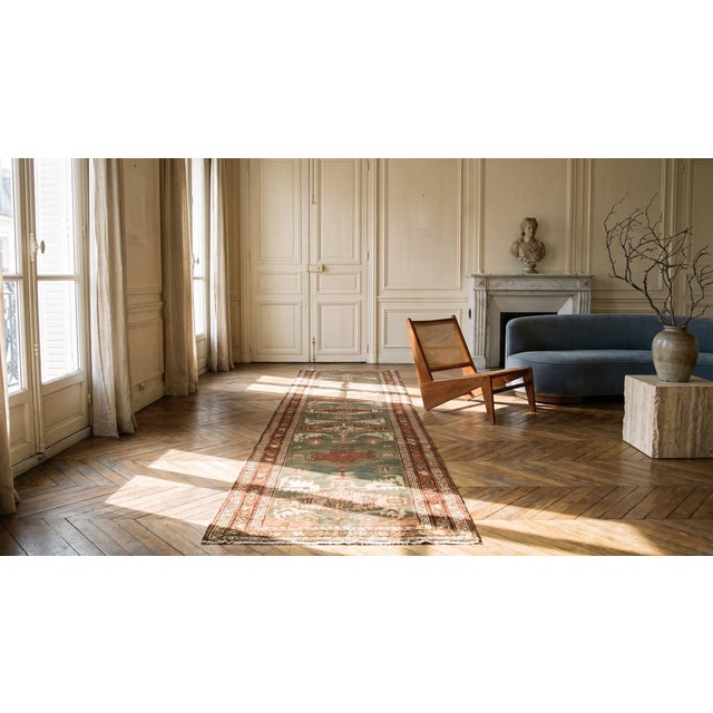 Textile 19th Century N.W. Serapi Carpet ( 2'8" x 17'4" - 80 x 528 ) For Sale - Image 7 of 7