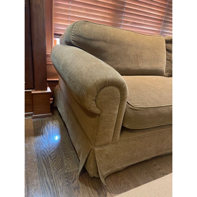 Transitional Vintage Custom Down-Filled Sofa With Brunswick & Fils Upholstery For Sale - Image 3 of 6