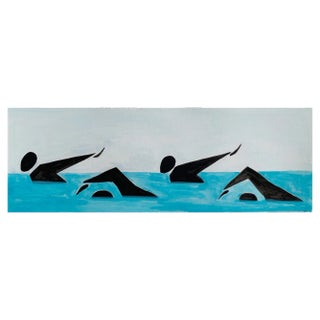 Waleria Matelska, Group of Swimmers, 2023, Acrylic on Paper For Sale