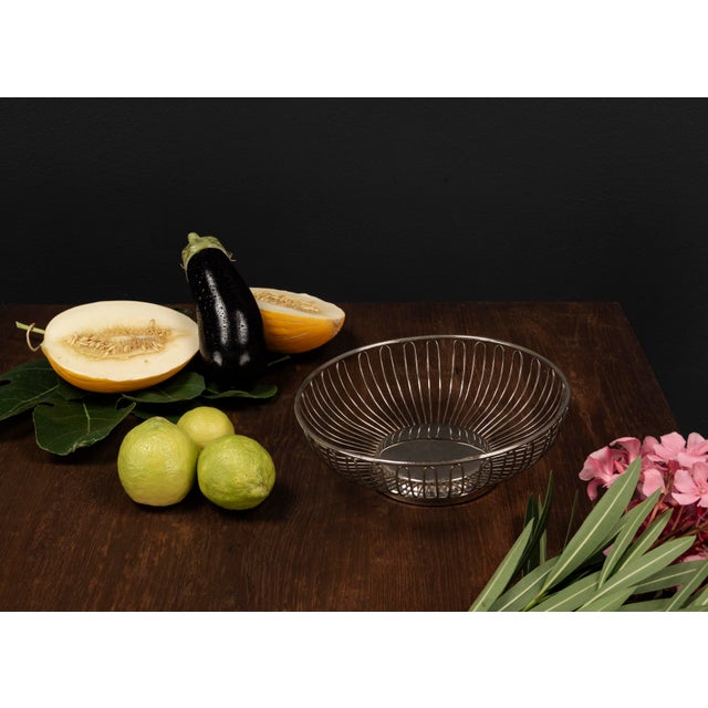 Metal Mid-Century Modern Wire Basket with Silver Plating, 1950s For Sale - Image 7 of 8
