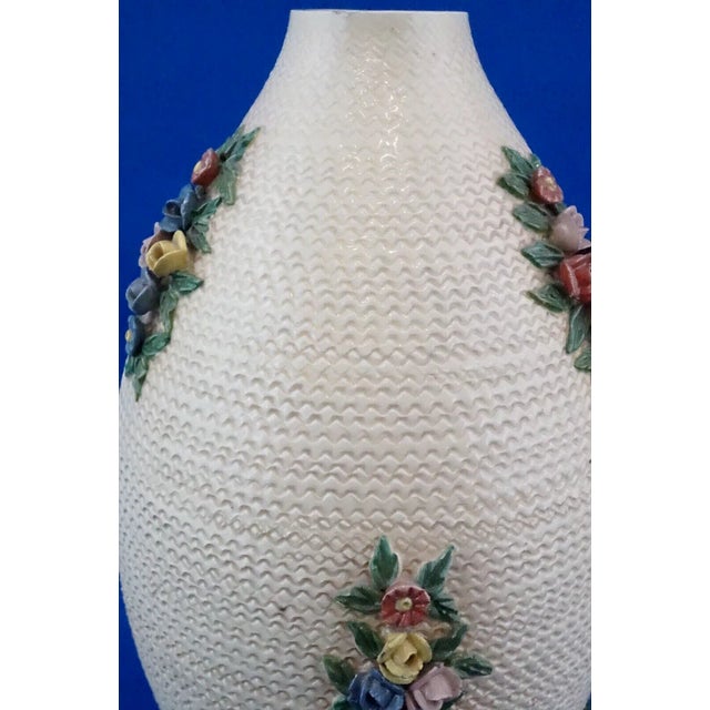 20th Century Ceramic Vase with Flowers in Relief from the Ilsa Factory, Albisola, Italy, 1920s For Sale - Image 13 of 18