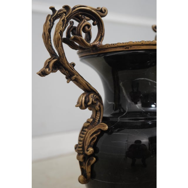 Maitland Smith Gracie Marble & Bronze Vase For Sale - Image 9 of 12