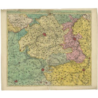 Antique Map of Flanders, 1730 For Sale