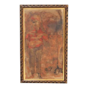 Iris Brody Oil Wash on Masonite Figural Study