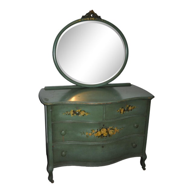 Antique Hand Painted Dresser With Mirror Chairish
