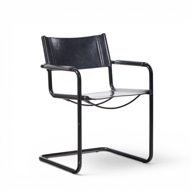 Matteo Grassi Matteo Grassi "Mg" Mid Century Italian Leather Dining Chairs - Set of 10 For Sale - Image 4 of 11