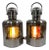 Polished Steel Port and Starboard Ship Lanterns For Sale