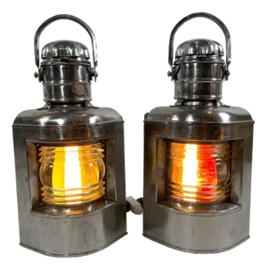 Polished Steel Port and Starboard Ship Lanterns