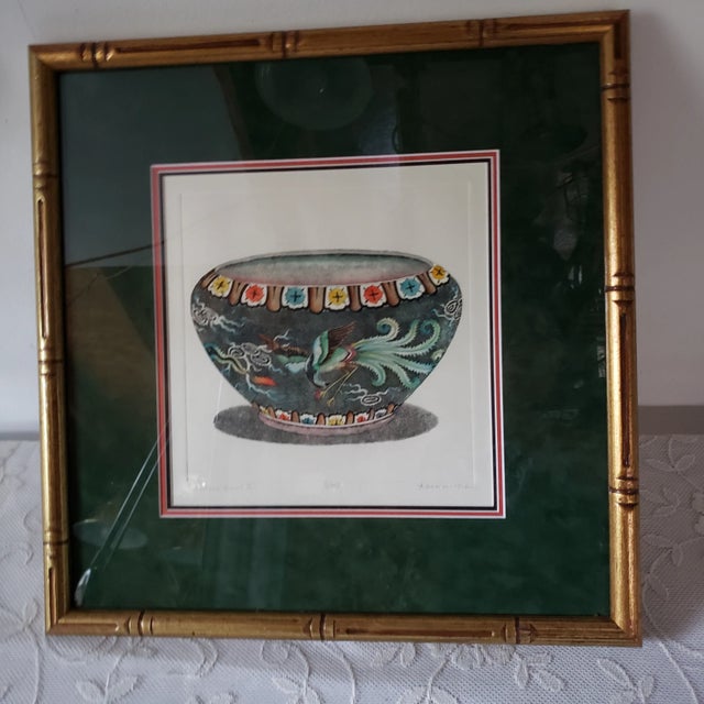 Chinese Vintage "Chinese Bowl Ii" Dan Mitra Frame Signed & Numbered Print For Sale - Image 3 of 8