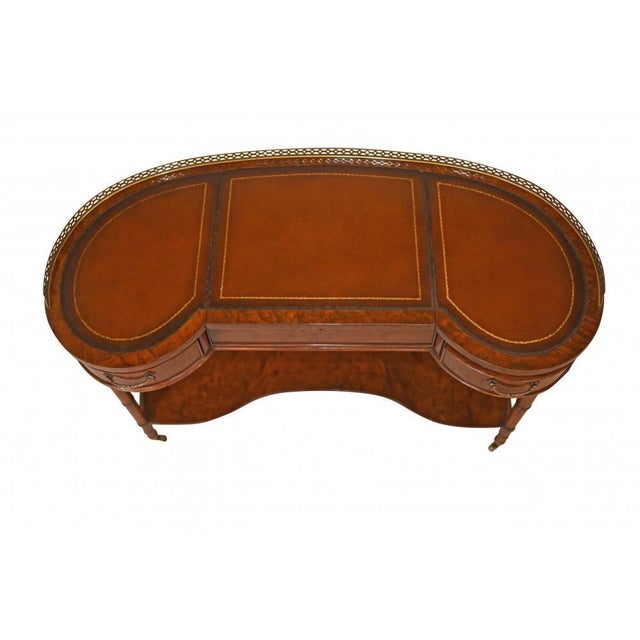 Regency Walnut Kidney Desk For Sale - Image 6 of 12