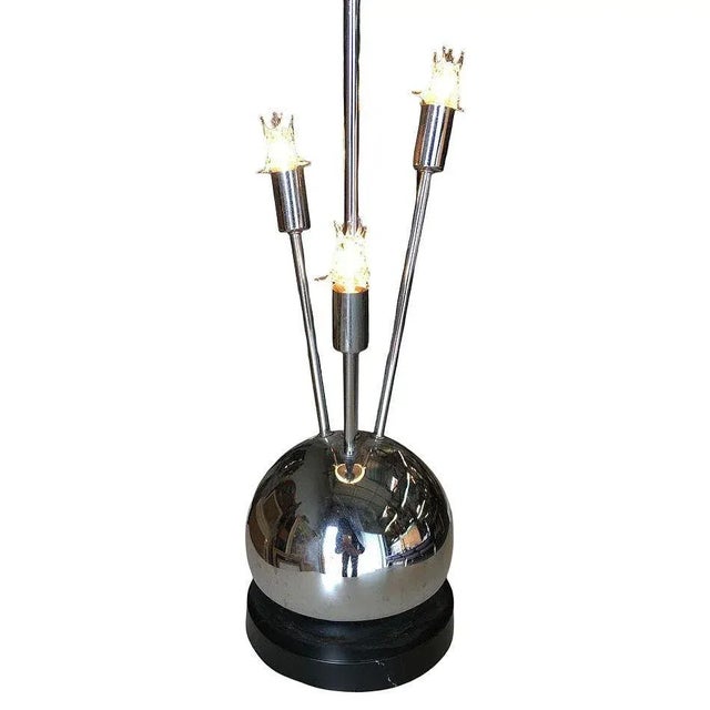 Torino Lamp Co. 1970s Space Age Chrome Ball Table Lamp W/ Fours Lights, Attributed to Torino For Sale - Image 4 of 9