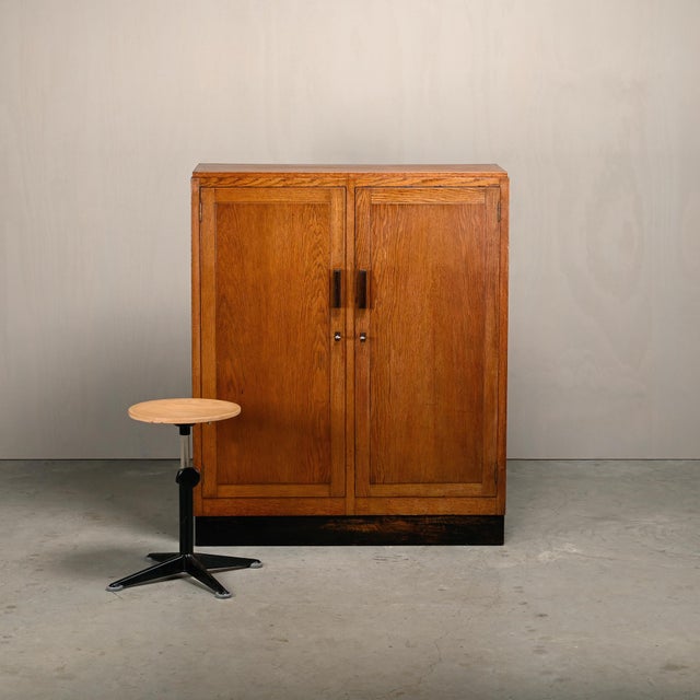 Modern Amsterdam School Modernist Oak Archive Cabinet, 1930s For Sale - Image 3 of 18