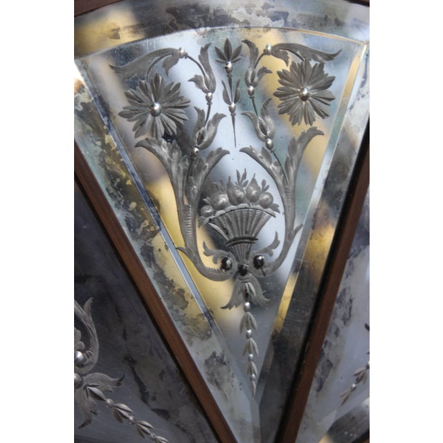 1920s 1920s Neoclassical Venetian Arched Windowpane Mirror For Sale - Image 5 of 8