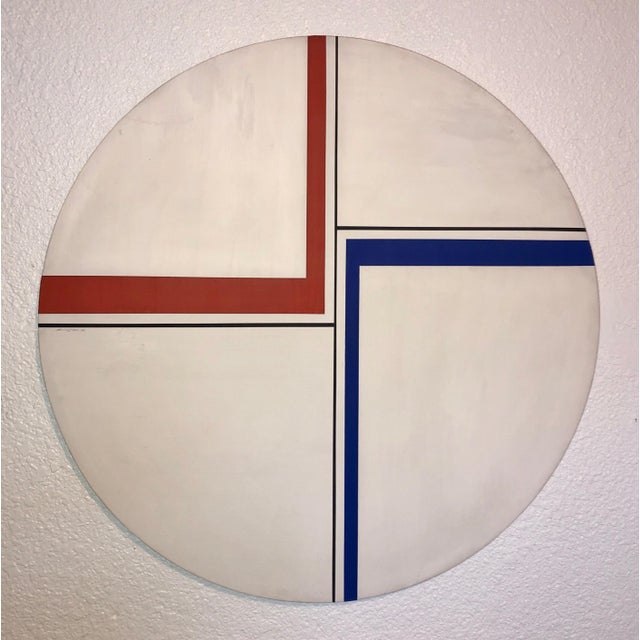 This work takes its cues from Ilya Bolotowsky and Piet Mondrian. A fine example of 1970's hard edged geometric...