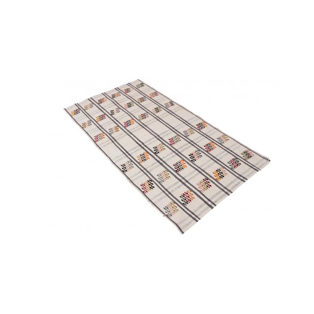 Mid-Century Modern Embroidered Vintage Kilim Rug - 2`7″ X 4`9″ For Sale - Image 3 of 6