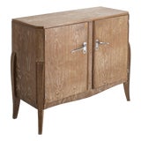 French Art Deco Cerused Oak Server Cabinet, 1940s For Sale