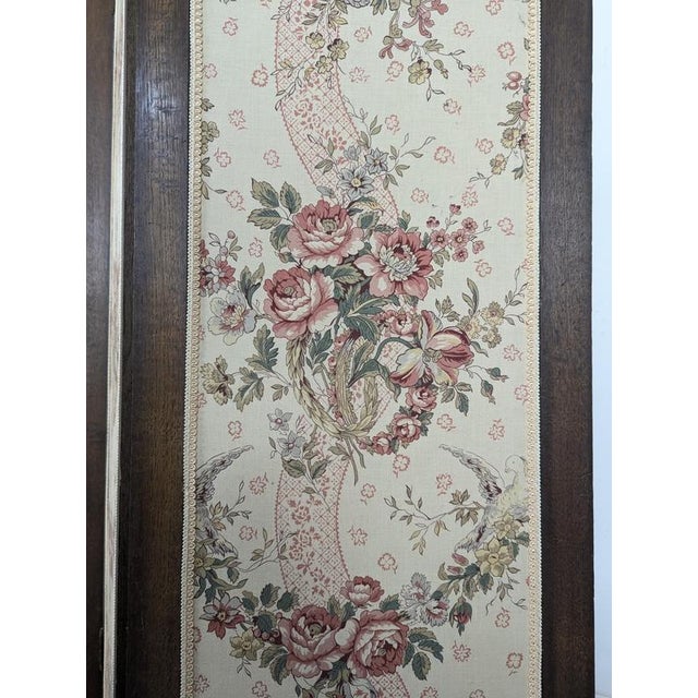 Four-Panel Oak Screen Upholstered with Floral Tapestry, 1930s For Sale - Image 6 of 7