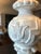 1940s Classical Carved Wooden Finial Lamps with Grey Drum Shades - A Pair For Sale - Image 5 of 7