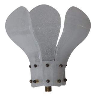 Hand Blown Ice Glass Wall Light by J. T. Kalmar, Germany, 1960s For Sale