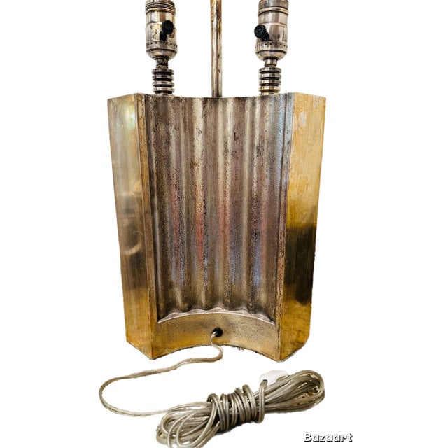 1930s Art Deco Silver Plated Table Lamp For Sale In Miami - Image 6 of 9